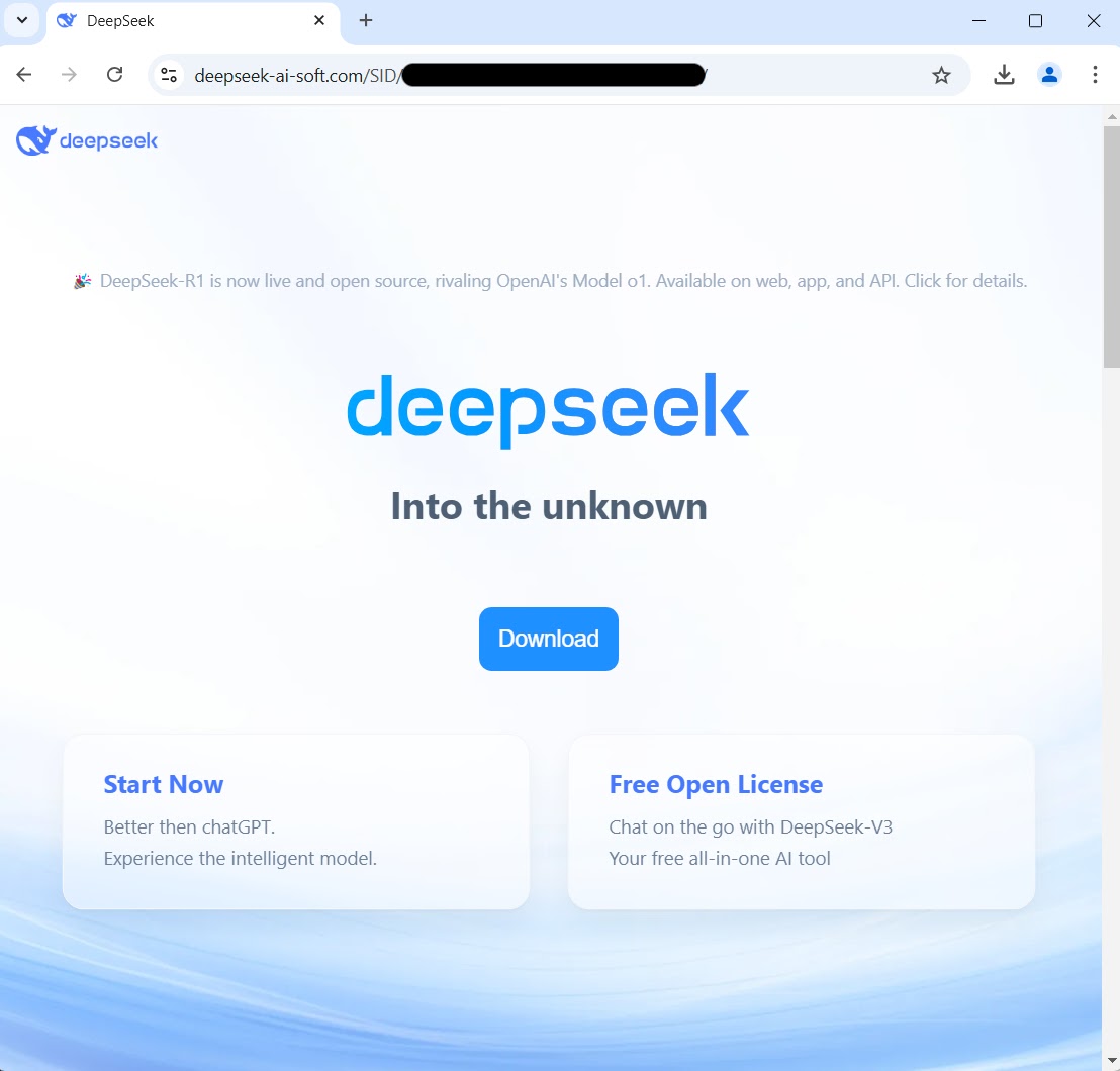 web deepseek giả mạo