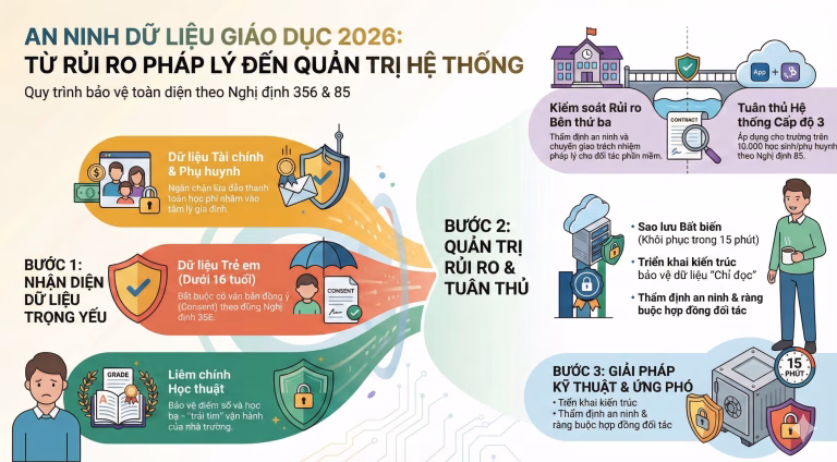 Bảo mật dữ liệu giáo dục: Từ trách nhiệm giải trình đến chiến lược bảo vệ tài sản số